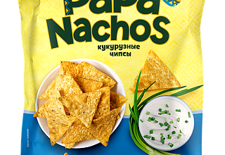 Чипсы кукурузные Papa Nachos сметана и лук 75г.
