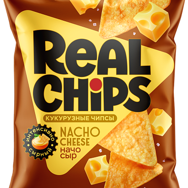 Чипсы кукурузные Real Chips сыр начо 85г. 1