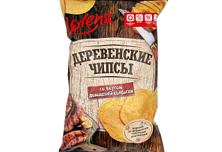 Чипсы Lorenz "Деревенские" со вкусом домашней колбаски 100г.