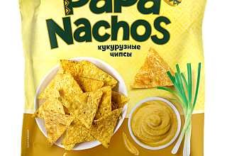 Чипсы кукурузные Papa Nachos горчица с луком 75г.