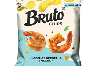 Чипсы Bruto жареная креветка и чеснок 100г.
