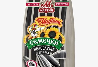 Семечки "Мартин" полосатые без соли 150г.