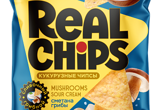Чипсы кукурузные Real Chips грибы со сметаной 85г.
