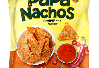 Чипсы кукурузные Papa Nachos тайский соус 150г.