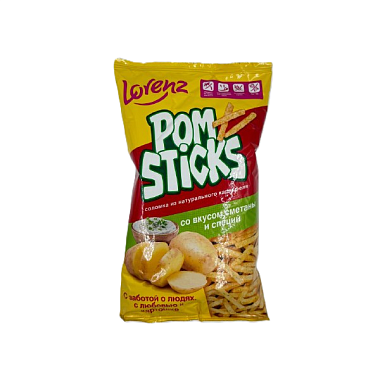 Картофельная соломка "Pomsticks" cо сметаной и специями 100г. 1
