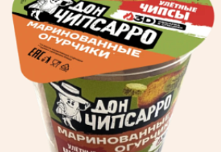Хлебные чипсы "Дон Чипсарро" пшеничные маринованные огурчики 90г.